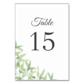 Numéro De Table Branches d'olivier élégantes. Mariage d'été botani (Dos)