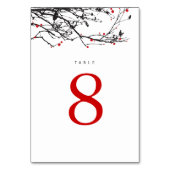 Numéro De Table Branches en silhouette noire avec Mariage de baies (Par défaut)