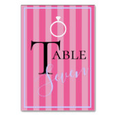 Numéro De Table BRIDE & CO Love Pink Bridal Lingerie Party (Dos)