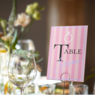 Numéro De Table BRIDE & CO Love Pink Bridal Party pièce maîtresse