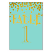 Numéro De Table Bride Co Turquoise Blue Et Gold ShowParty (Dos)