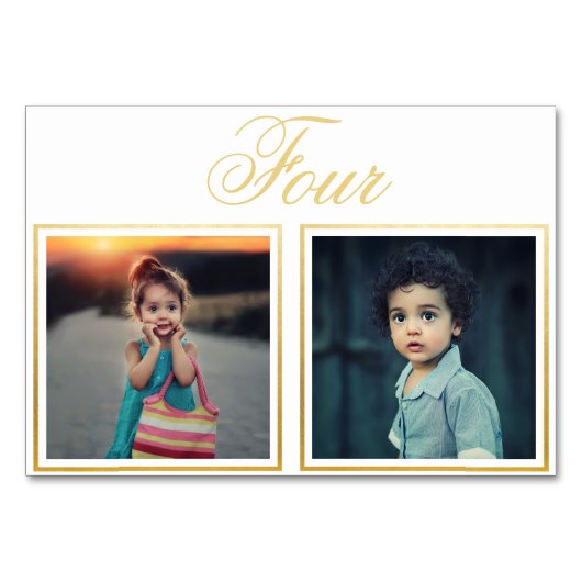 Numéro De Table Bride Groom Age Elegant Classy Gold Table Numéro (Devant)