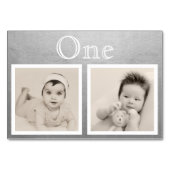 Numéro De Table Bride Groom âge personnalisé Silver Numéro de tabl (Dos)