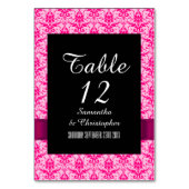 Numéro De Table Bright coloré rose damask (Dos)