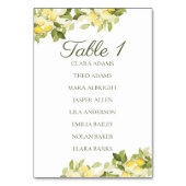 Numéro De Table Bright Lemon Fresh Wedding Seating Chart Card (Par défaut)