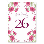 Numéro De Table Bright Pink Rose Wedding (Dos)