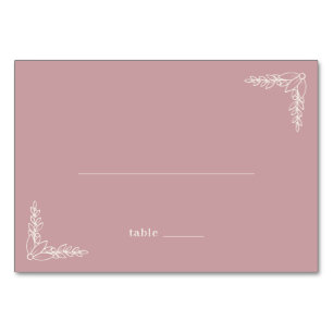 Numéro De Table Brins Botaniques Roses Élégants
