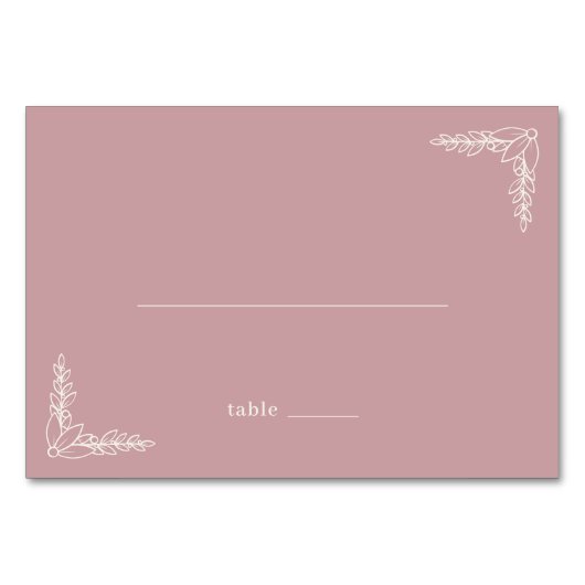Numéro De Table Brins Botaniques Roses Élégants (Devant)