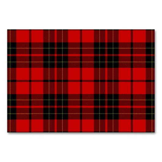 Numéro De Table Brodie clan tartan rouge noir plaid (Devant)