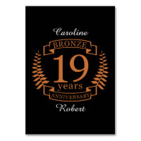 Bronze anniversaire traditionnel mariage 19 ans