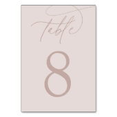 Numéro De Table Brouille + Rose | Script simple et élégant (Dos)
