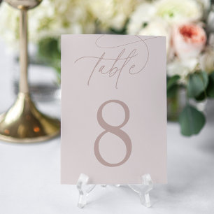 Numéro De Table Brouille + Rose Script simple et élégant