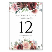 Numéro De Table Brousse classique Bourgogne Rose & Peony (Par défaut)