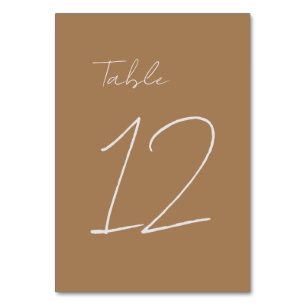 Numéro De Table Brown clair minimaliste classique