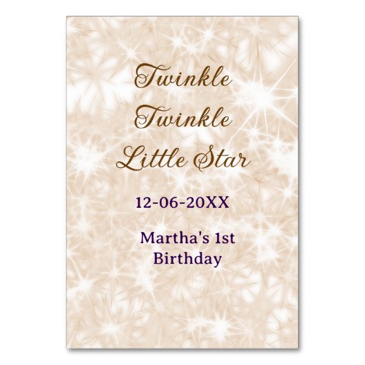 Numéro De Table Brown paillettes scintillement scintillement petit (Par défaut)