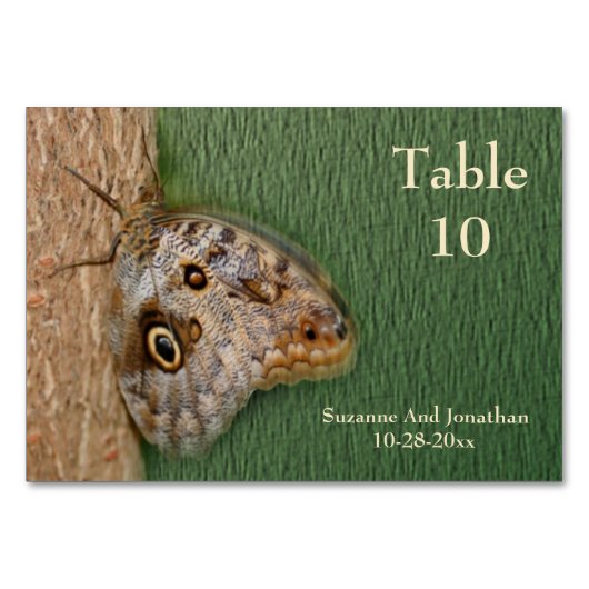 Numéro De Table Brown Papillon Mariage de la nature (Dos)