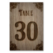 Numéro De Table Brûleur de bois Numéros de tableau rustique 1-30 (Par défaut)