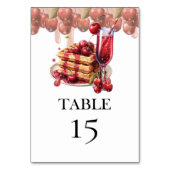 Numéro De Table Brunch Fête des mariées cerise (Dos)