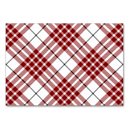 Numéro De Table Buchanan tartan rouge blanc plaid (Devant)
