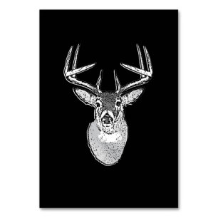 Numéro De Table Buck sur noir design White Tail Deer
