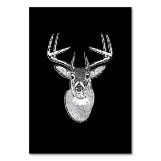 Numéro De Table Buck sur noir design White Tail Deer