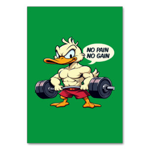 Numéro De Table Buff Duck No Pain No Gain Gym Entraînement Cartoon