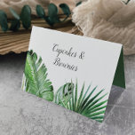 Numéro De Table Buffet de palmiers tropicaux Étiquettes<br><div class="desc">Ces étiquettes de buffet de palmiers tropicaux sauvages sont parfaits pour un mariage à la plage ou à destination. Le design comprend un éventail exotique de feuilles de bananiers d'aquarelle verte, fougères, feuillage, plantes botaniques et verdure pour une sensation tropicale estivale. Customisez chaque carte avec le nom de la nourriture...</div>