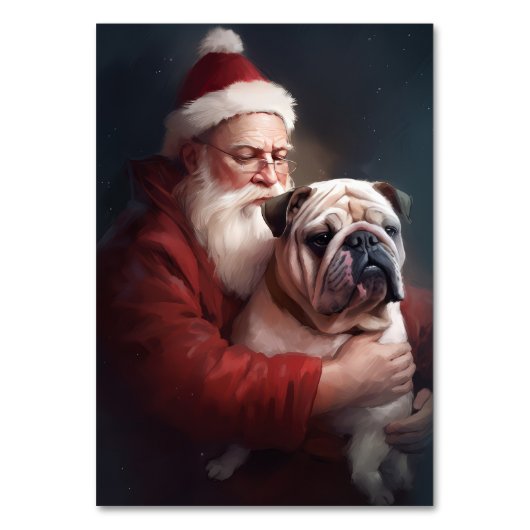 Numéro De Table Bulldog avec Noël Festif du Père Noël (Par défaut)