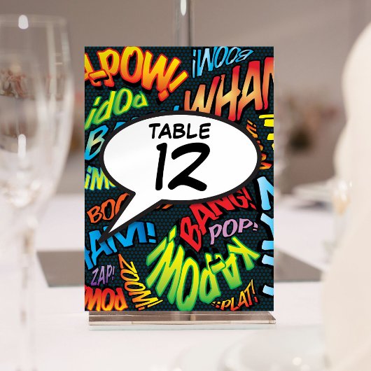 Numéro De Table Bulle de dialogue Fun Retro Bande dessinée