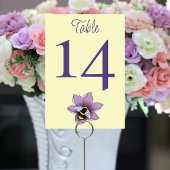 Numéro De Table BumblebeeLavender Flower Jaune Mariage