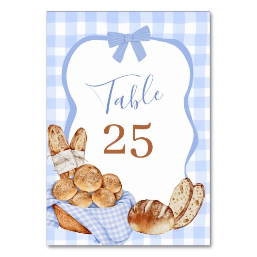 Numéro de table Bun en gingham carreauté bleu au f (Par défaut)