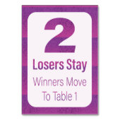 Numéro De Table Bunco Moderne Bande violette Table Deux (Dos)