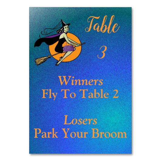 Numéro De Table Bunco October Witch Park Your Broom 3 de 4 (Dos)