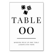 Numéro De Table Bunco simple noir et blanc N° de table (Dos)