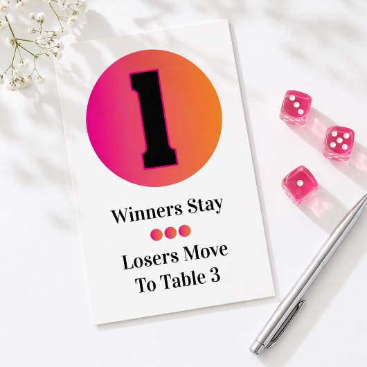 Numéro De Table Bunco Table Cards Set - Circle 1