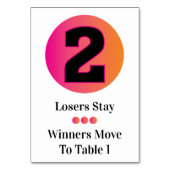 Numéro De Table Bunco Table Cards Set - Circle 2 (Dos)