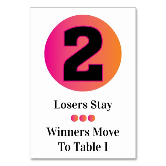 Numéro De Table Bunco Table Cards Set - Circle 2 (Par défaut)