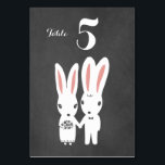 Numéro De Table Bunnies Couple Chalkboard Style Mariage Réception<br><div class="desc">Carte de table de mariage mariée et mariée de lapins blancs. Chaque carte doit être numérotée et ajoutée au panier séparément. Visitez Jenn's Doodle World pour obtenir des cartes de table et des produits de planification mariages encore plus originaux avec ce mignon couple de lapins.</div>