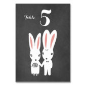 Numéro De Table Bunnies Couple Chalkboard Style Mariage Réception (Dos)