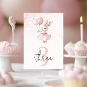 Numéro De Table Bunny Pastel rose Anniversaire