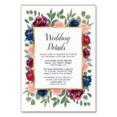 Numéro De Table Burgundy Blush Marine Marsala Mariage Insertion Ca (Par défaut)