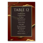 Numéro De Table 🤵 Burgundy Gold Elegant Inky Mariage Abstrait (Par défaut)