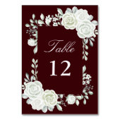 Numéro De Table Burgundy Gothic White Roses Wedding Table Numbers (Par défaut)