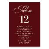 Numéro De Table Burgundy Ivory Seating Chart Names Wedding Sign (Par défaut)