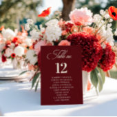 Numéro De Table Burgundy Ivory Seating Chart Names Wedding Sign