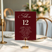 Numéro De Table Burgundy Ivory Seating Chart Names Wedding Sign