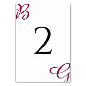 Numéro De Table Burgundy Maroon Initiales Mariage de automne d'aut (Par défaut)