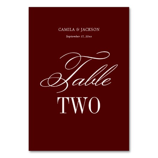Numéro De Table Burgundy Wedding (Par défaut)