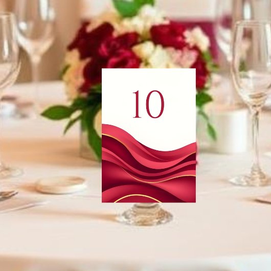Numéro De Table Burgundy  Wedding Table Number