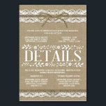 Numéro De Table Burlap Lace Mariage Réception Hôtel Hébergement<br><div class="desc">Burlap & Lace Wedding Réception & Hotel Accommodation Cards - incluez ces cartes de détail pour informer vos invités de votre lieu de réception,  le calendrier de réception et les informations de l'hôtel pour faciliter la planification.</div>